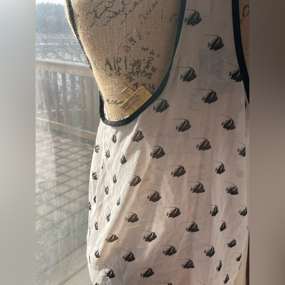 VERA WANG PRINCESS WHITE SUMMER NIGHTS CHIFFON TANK - NWT - LARGE - Picture 3 of 7